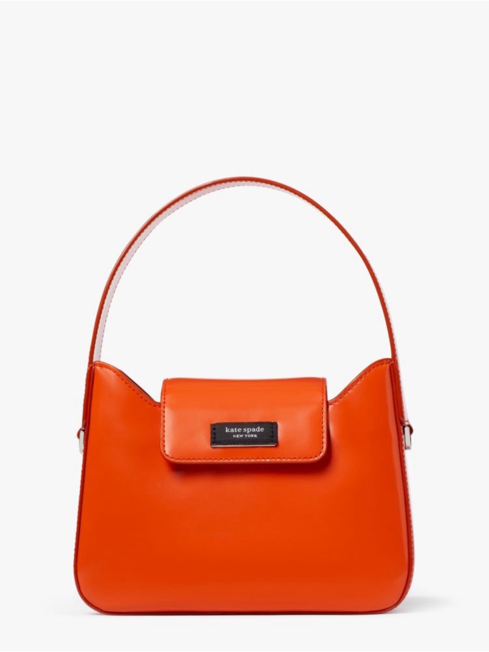 KATE SPADE Sam Icon Leather Mini Hobo Bag in Fiery Orange